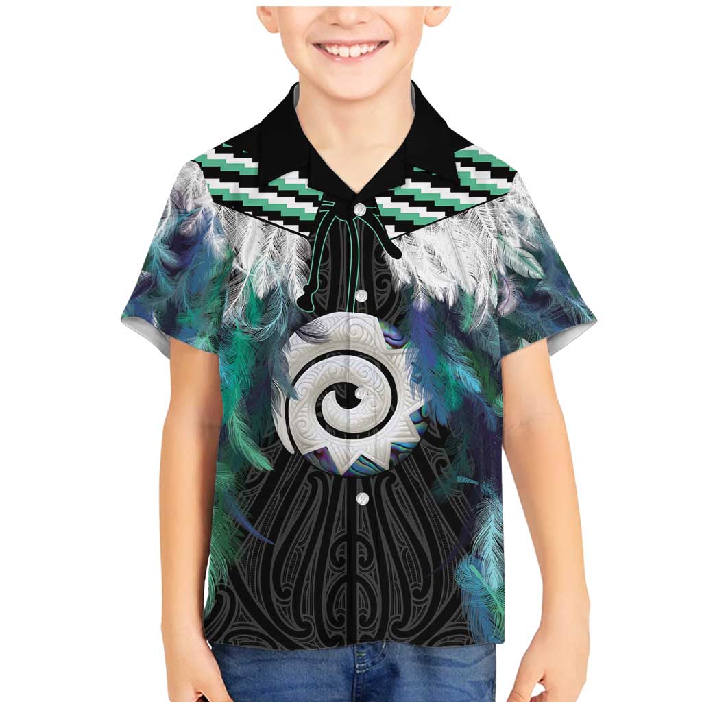 Aotearoa Korowai Motif Family Matching Mermaid Dress and Hawaiian Shirt Maori Koru Poutama