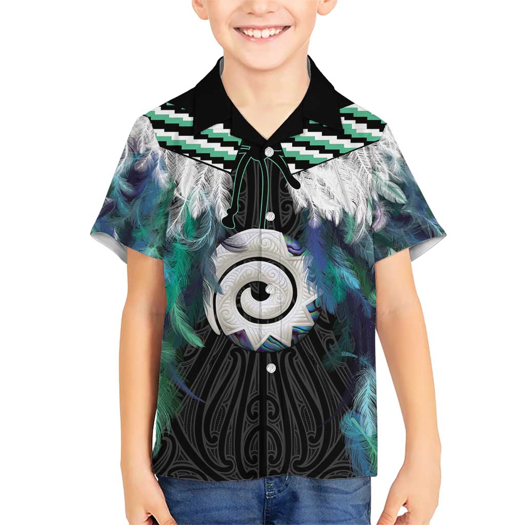 Aotearoa Korowai Motif Family Matching Short Sleeve Bodycon Dress and Hawaiian Shirt Maori Koru Poutama
