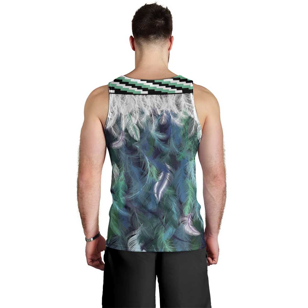 Aotearoa Korowai Motif Men Tank Top Maori Koru Poutama