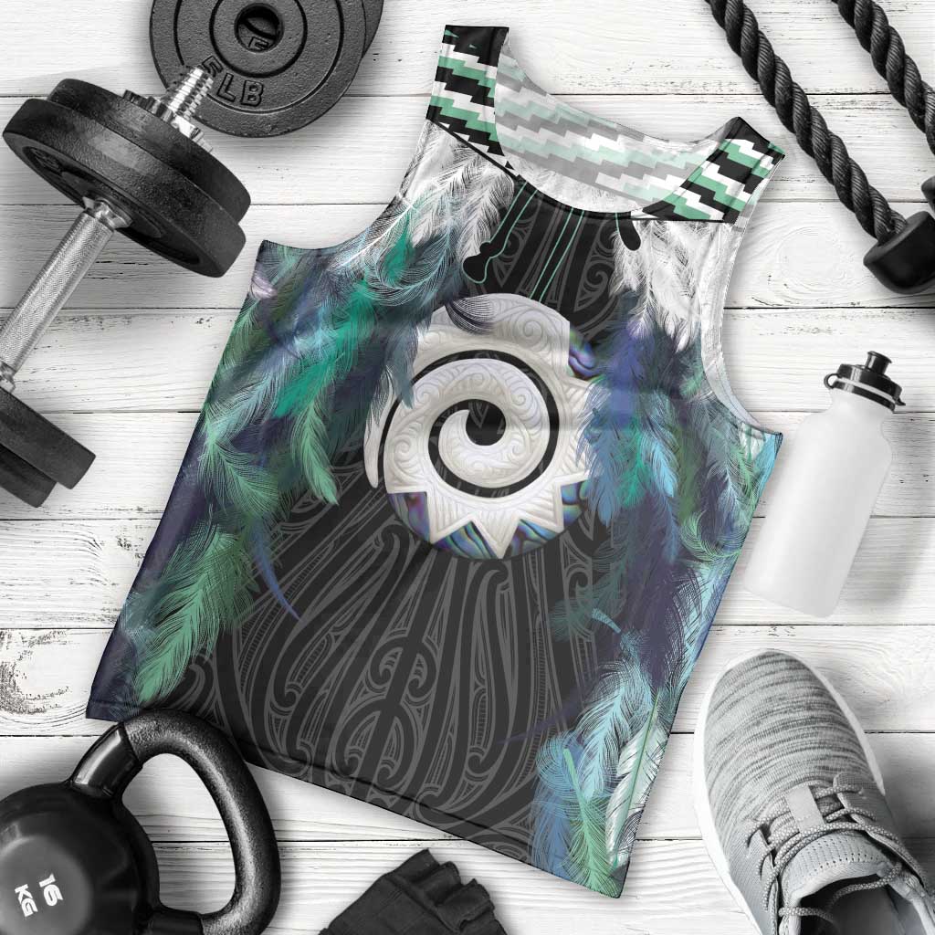 Aotearoa Korowai Motif Men Tank Top Maori Koru Poutama