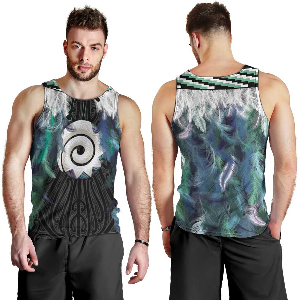 Aotearoa Korowai Motif Men Tank Top Maori Koru Poutama