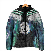 Aotearoa Korowai Motif Padded Jacket Maori Koru Poutama - Polynesian Pride