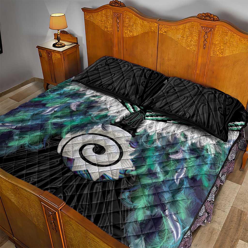 Aotearoa Korowai Motif Quilt Bed Set Maori Koru Poutama
