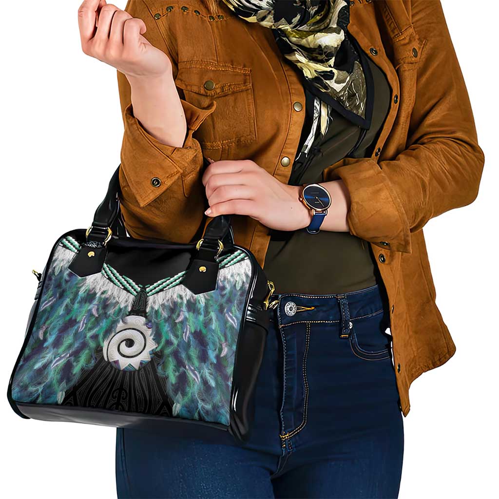 Aotearoa Korowai Motif Shoulder Handbag Maori Koru Poutama