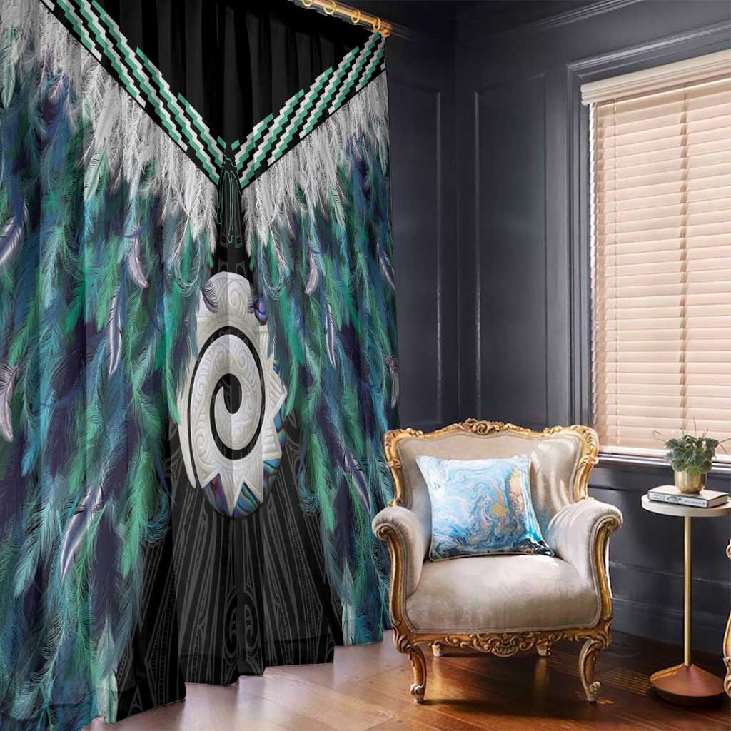 Aotearoa Korowai Motif Window Curtain Maori Koru Poutama