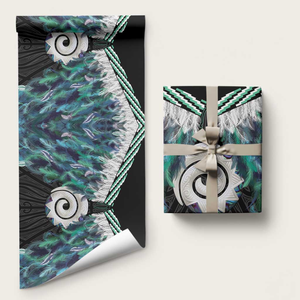 Aotearoa Korowai Motif Wrapping Paper Maori Koru Poutama - Polynesian Pride