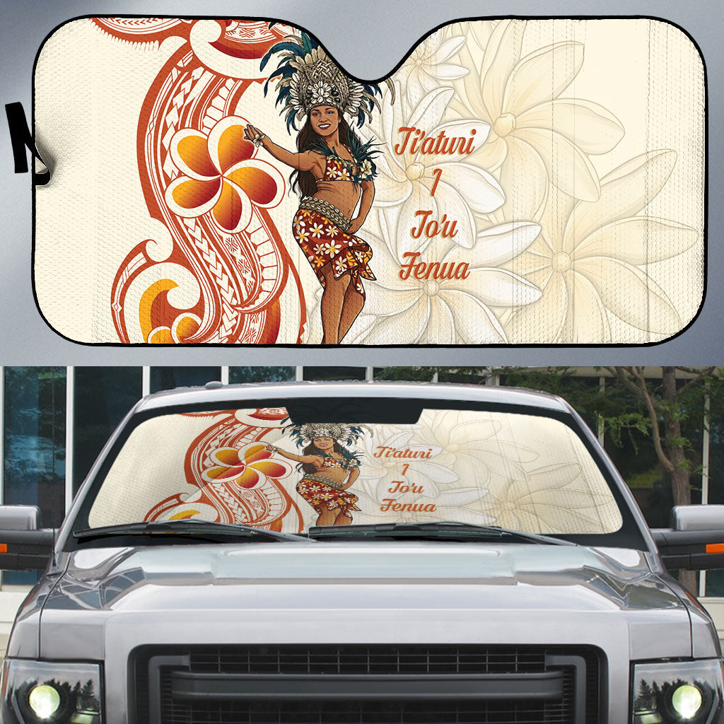 Heiva i Tahiti Auto Sun Shade Ori Tahitian Dance Tiare Maori