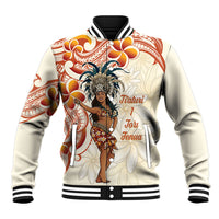 Heiva i Tahiti Baseball Jacket Ori Tahitian Dance Tiare Maori LT14 Unisex Beige - Polynesian Pride