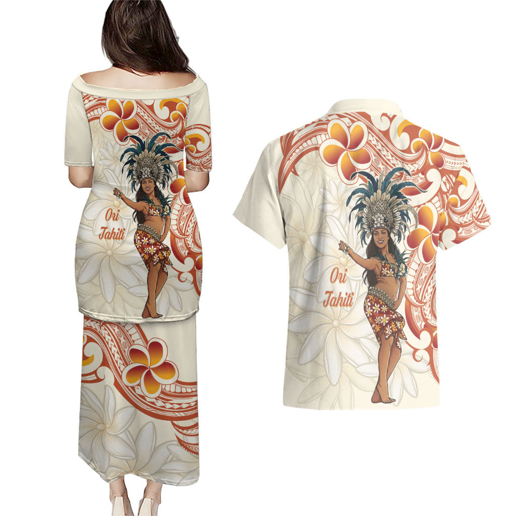 Heiva i Tahiti Couples Matching Puletasi and Hawaiian Shirt Ori Tahitian Dance Tiare Maori