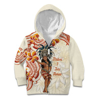Heiva i Tahiti Kid Hoodie Ori Tahitian Dance Tiare Maori LT14 Zip Hoodie Beige - Polynesian Pride