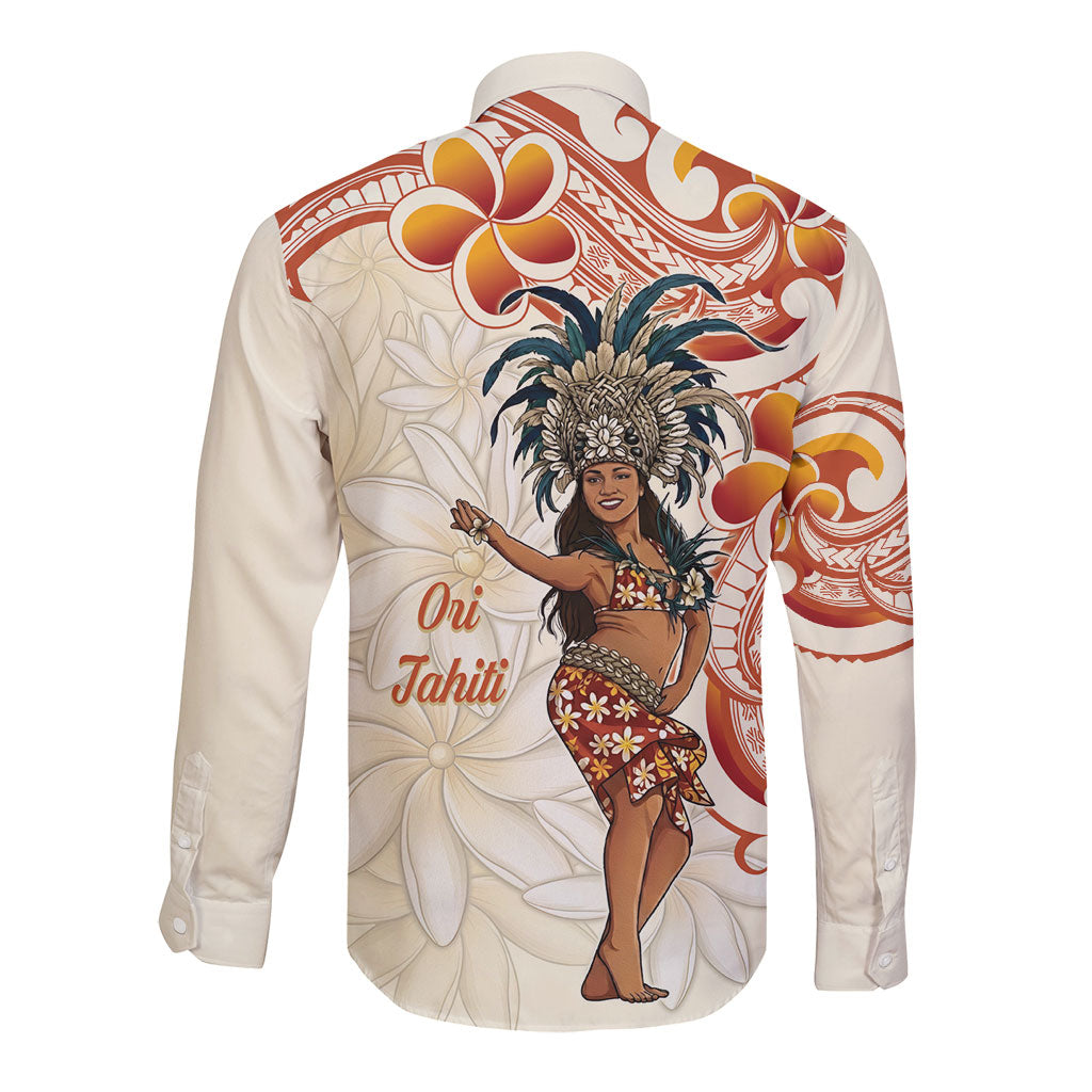 Heiva i Tahiti Long Sleeve Button Shirt Ori Tahitian Dance Tiare Maori