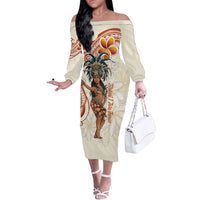 Heiva i Tahiti Off The Shoulder Long Sleeve Dress Ori Tahitian Dance Tiare Maori