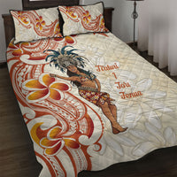 Heiva i Tahiti Quilt Bed Set Ori Tahitian Dance Tiare Maori LT14 Beige - Polynesian Pride