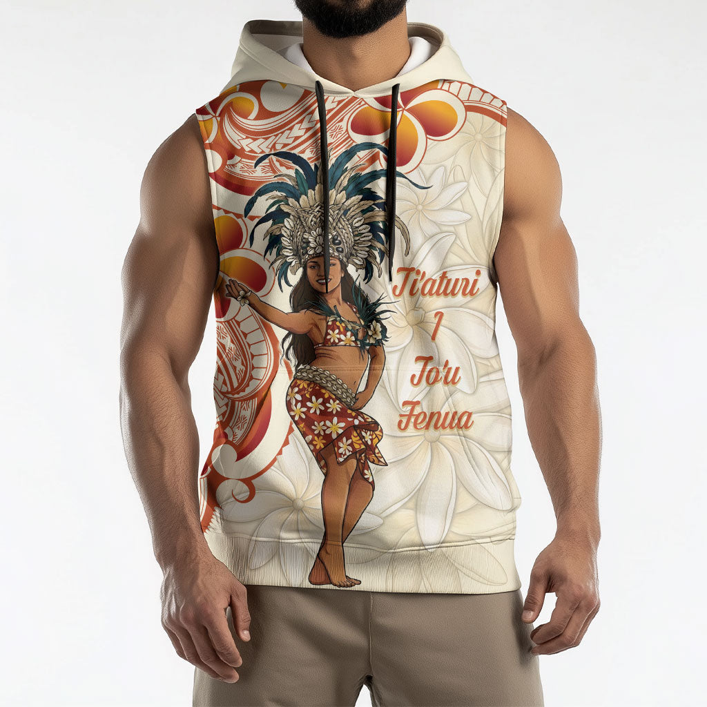 Heiva i Tahiti Sleeveless Hoodie Ori Tahitian Dance Tiare Maori