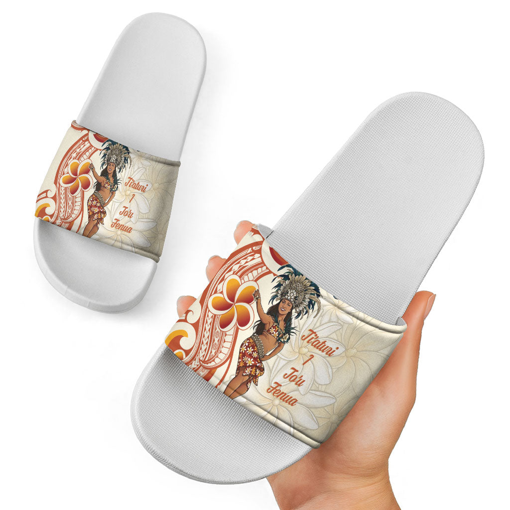 Heiva i Tahiti Slide Sandals Ori Tahitian Dance Tiare Maori