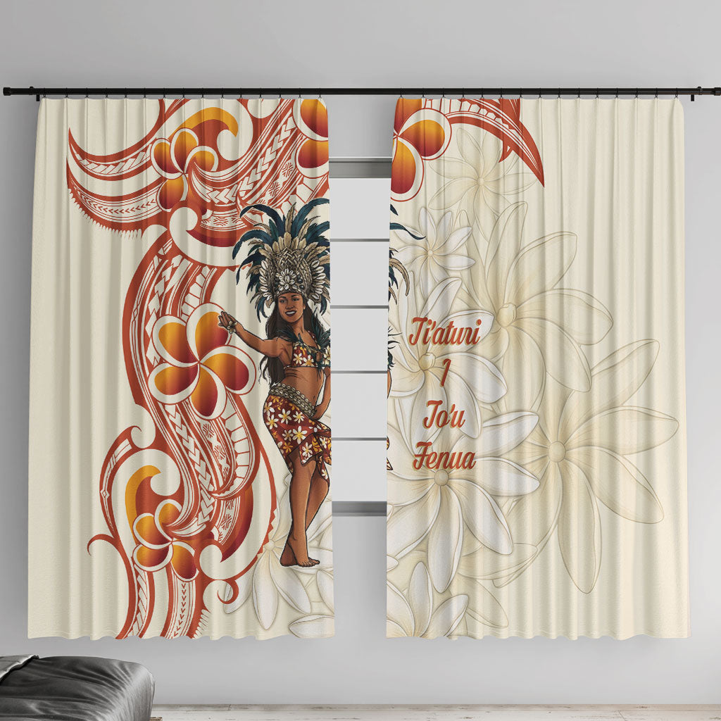 Heiva i Tahiti Window Curtain Ori Tahitian Dance Tiare Maori