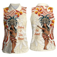 Heiva i Tahiti Women Sleeveless Polo Shirt Ori Tahitian Dance Tiare Maori