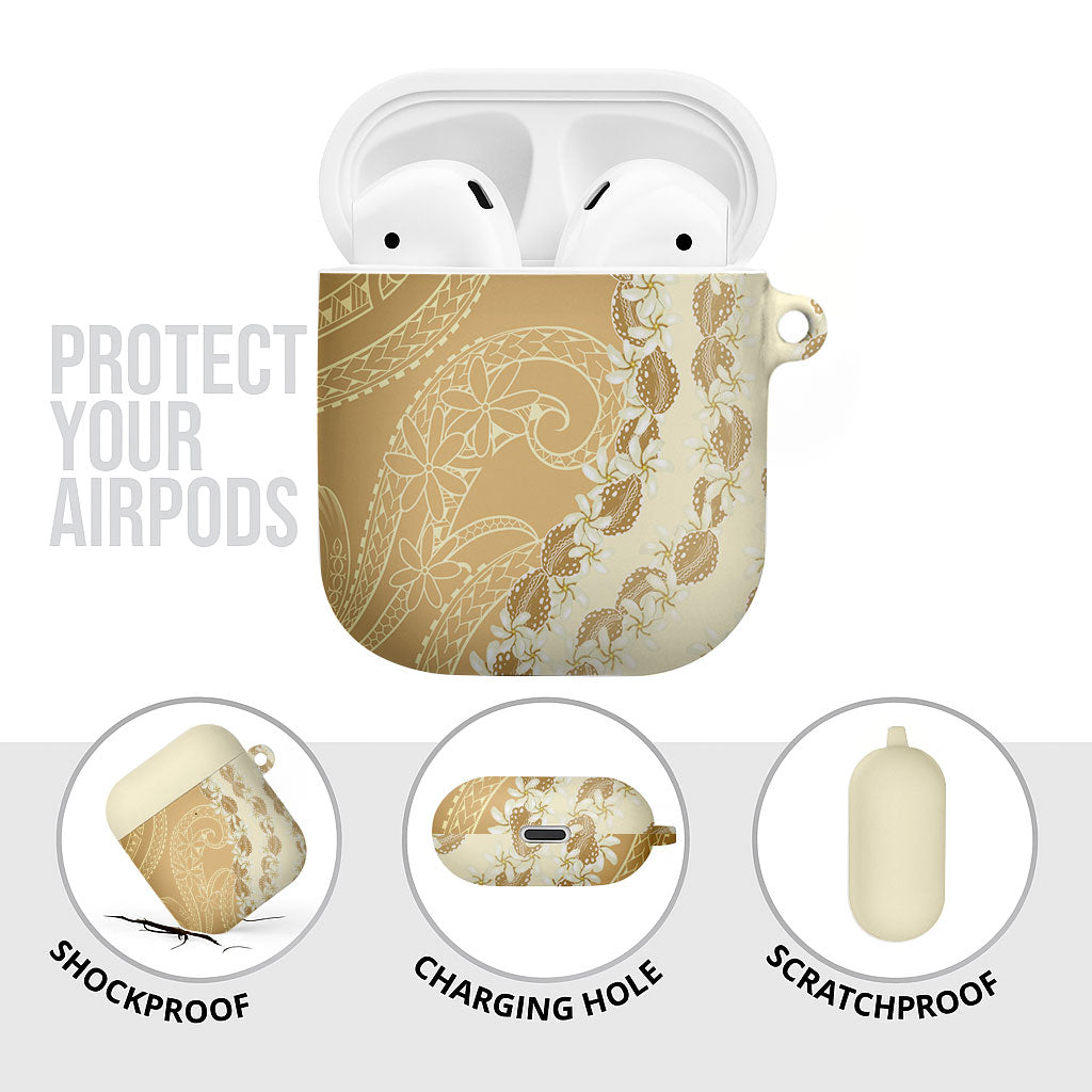 Heiva i Tahiti AirPods Case Tahitian Tiare Maori Cowrie Lei Brown