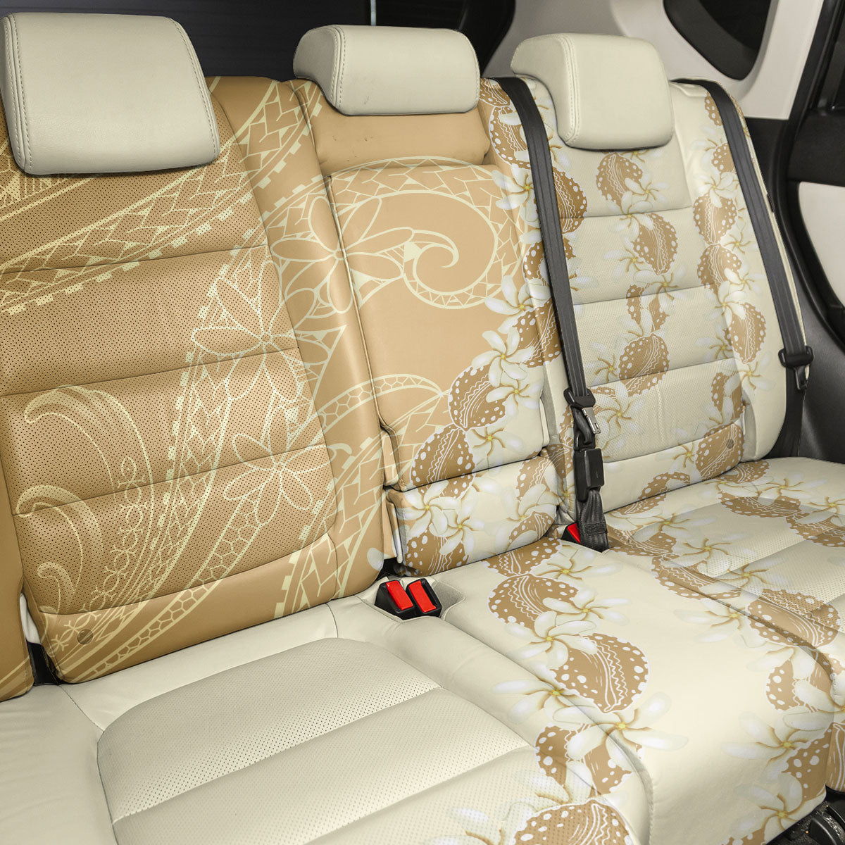Heiva i Tahiti Back Car Seat Cover Tahitian Tiare Maori Cowrie Lei Brown LT14 - Polynesian Pride