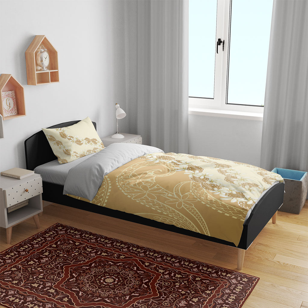 Heiva i Tahiti Bedding Set Tahitian Tiare Maori Cowrie Lei Brown