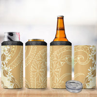 Heiva i Tahiti 4 in 1 Can Cooler Tumbler Tahitian Tiare Maori Cowrie Lei Brown