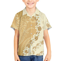 Heiva i Tahiti Family Matching Summer Maxi Dress and Hawaiian Shirt Tahitian Tiare Maori Cowrie Lei Brown LT14 Son's Shirt Brown - Polynesian Pride