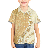 Heiva i Tahiti Hawaiian Shirt Tahitian Tiare Maori Cowrie Lei Brown