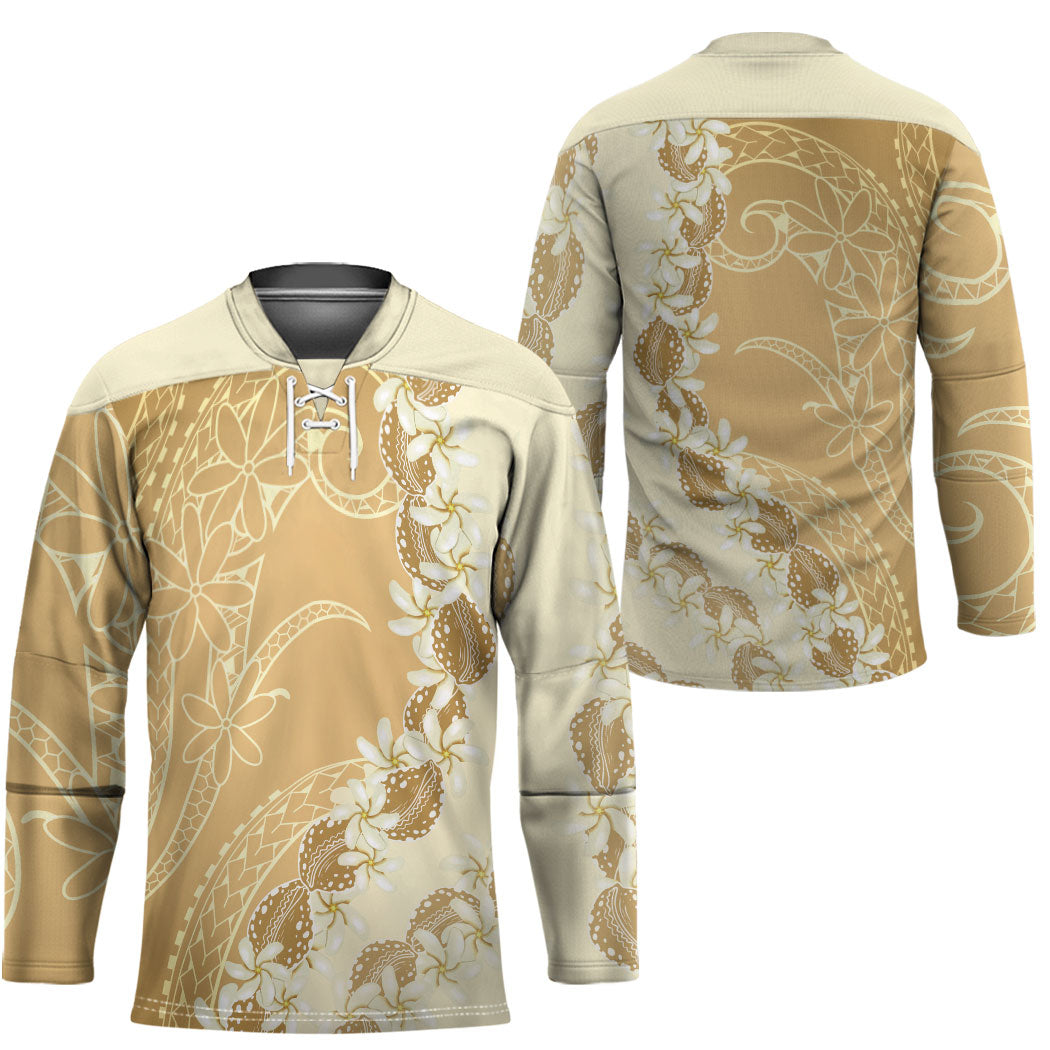 Heiva i Tahiti Hockey Jersey Tahitian Tiare Maori Cowrie Lei Brown LT14 - Polynesian Pride