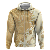 Heiva i Tahiti Hoodie Tahitian Tiare Maori Cowrie Lei Brown LT14 Zip Hoodie Brown - Polynesian Pride