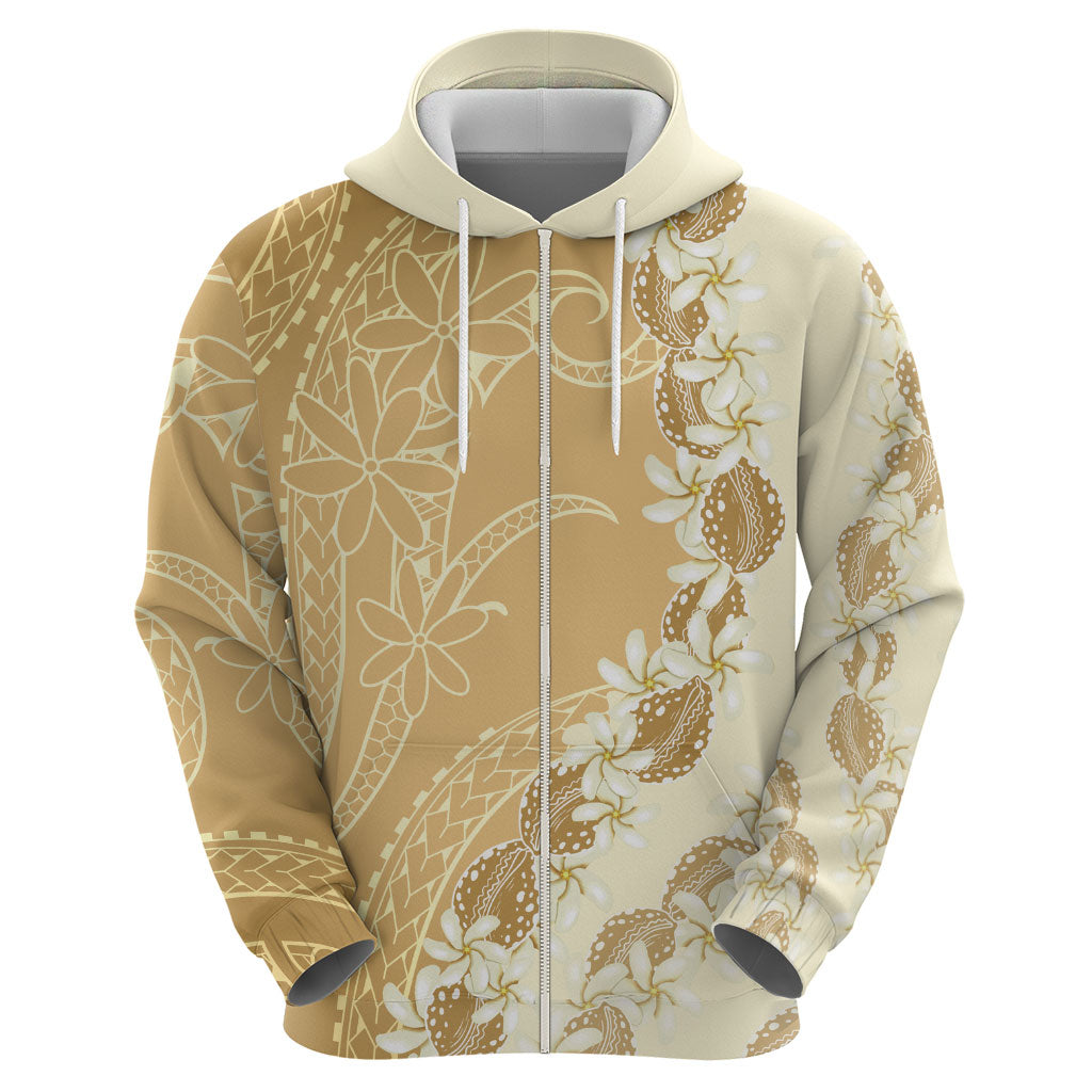 Heiva i Tahiti Hoodie Tahitian Tiare Maori Cowrie Lei Brown LT14 - Polynesian Pride
