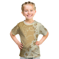 Heiva i Tahiti Kid T Shirt Tahitian Tiare Maori Cowrie Lei Brown LT14 Brown - Polynesian Pride