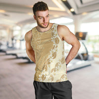 Heiva i Tahiti Men Tank Top Tahitian Tiare Maori Cowrie Lei Brown