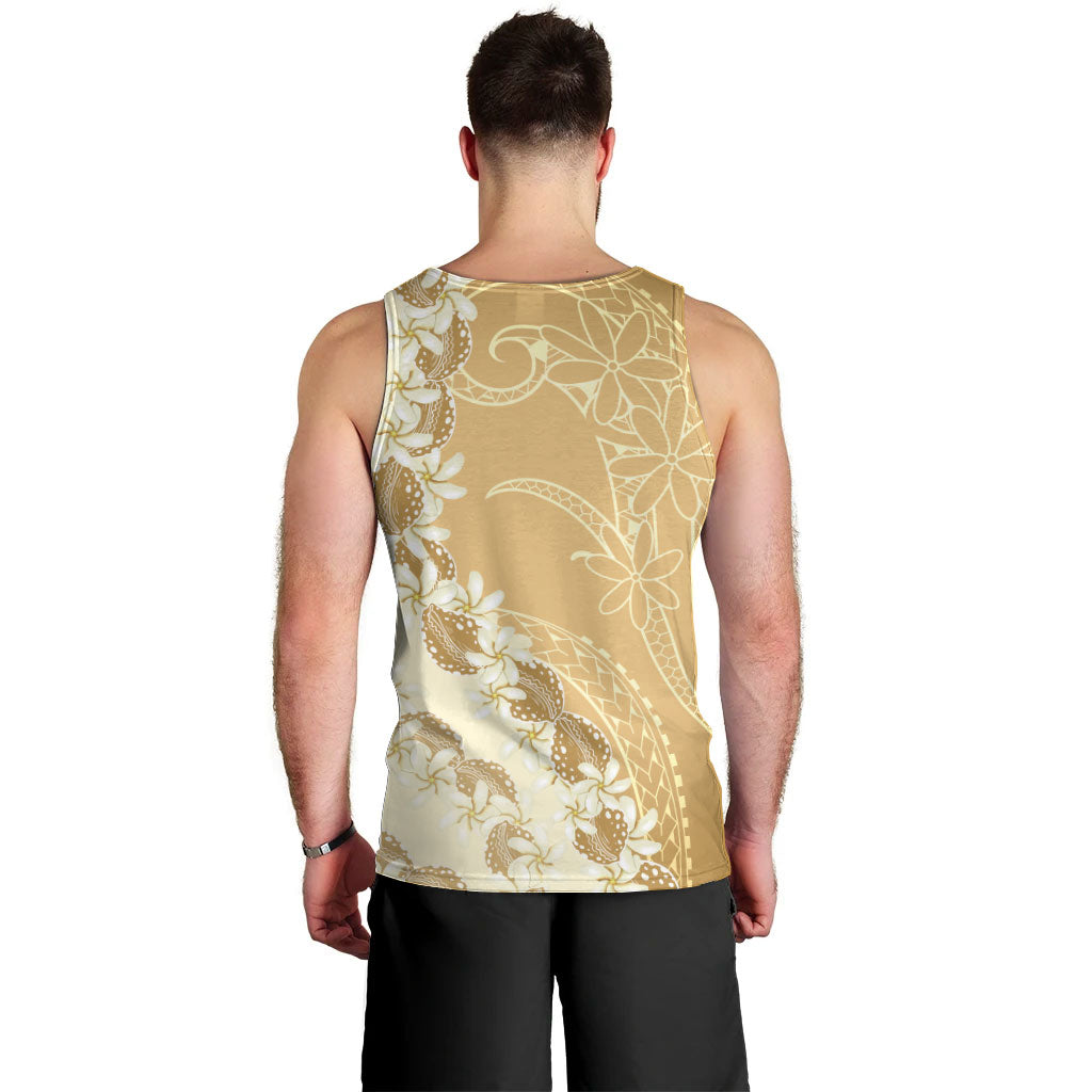 Heiva i Tahiti Men Tank Top Tahitian Tiare Maori Cowrie Lei Brown