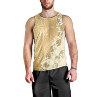 Heiva i Tahiti Men Tank Top Tahitian Tiare Maori Cowrie Lei Brown