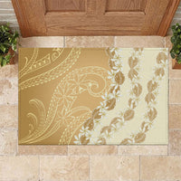 Heiva i Tahiti Rubber Doormat Tahitian Tiare Maori Cowrie Lei Brown