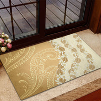 Heiva i Tahiti Rubber Doormat Tahitian Tiare Maori Cowrie Lei Brown