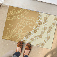 Heiva i Tahiti Rubber Doormat Tahitian Tiare Maori Cowrie Lei Brown