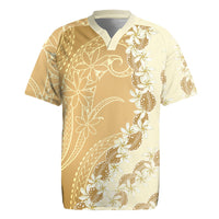 Heiva i Tahiti Rugby Jersey Tahitian Tiare Maori Cowrie Lei Brown