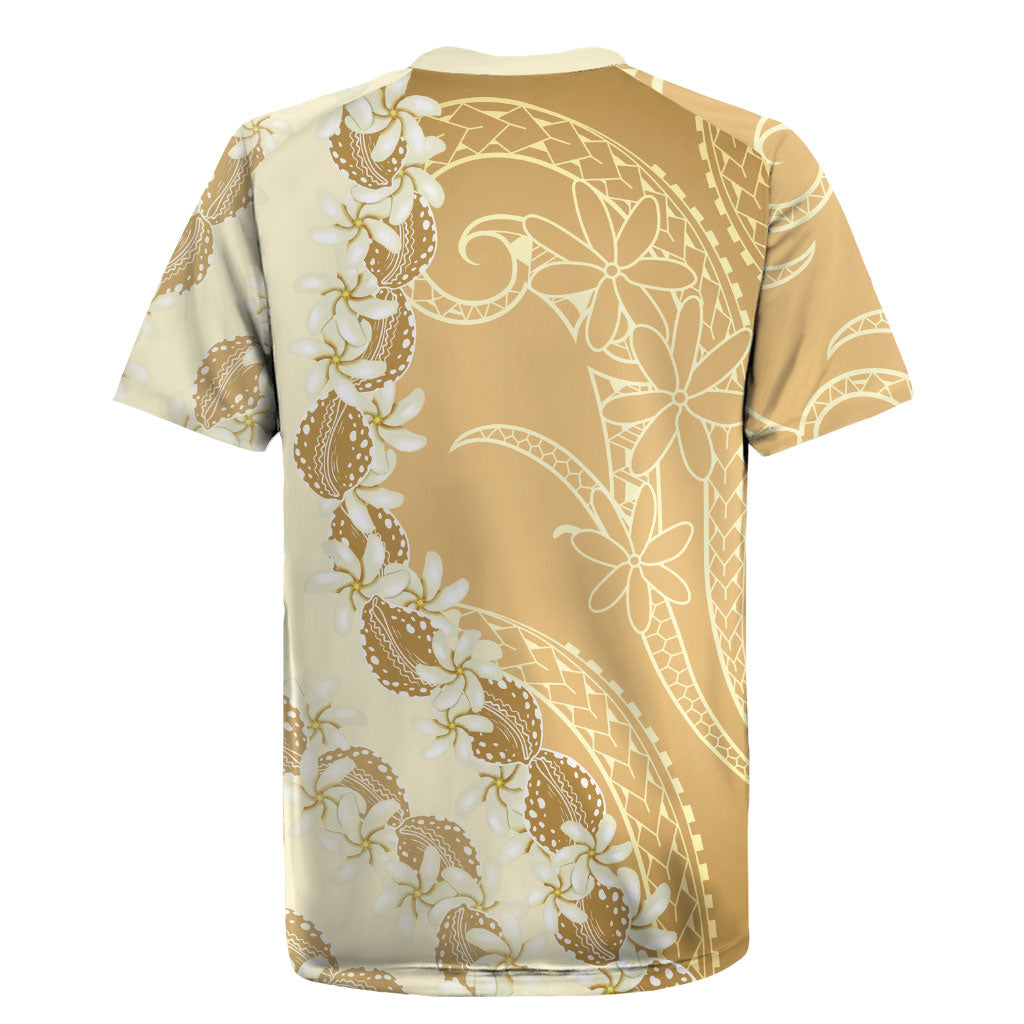 Heiva i Tahiti Rugby Jersey Tahitian Tiare Maori Cowrie Lei Brown