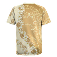 Heiva i Tahiti Rugby Jersey Tahitian Tiare Maori Cowrie Lei Brown