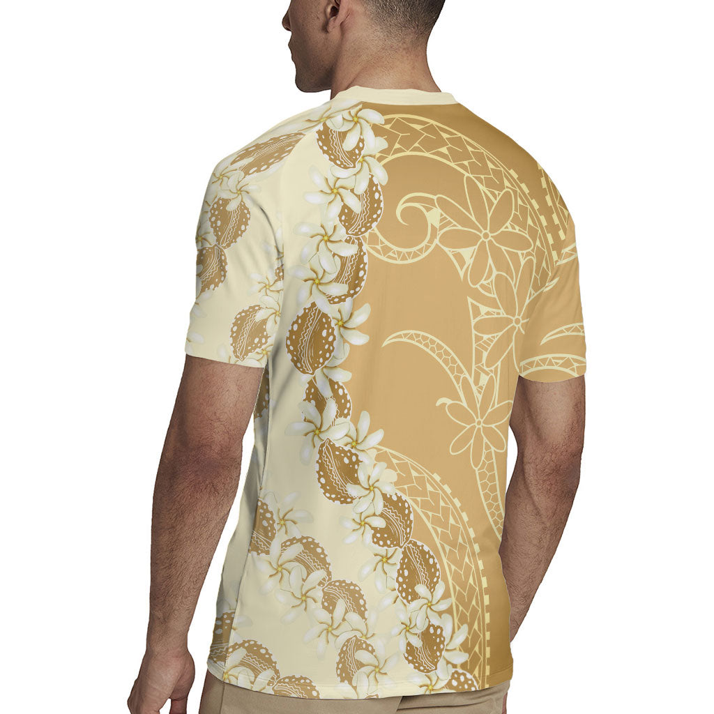 Heiva i Tahiti Rugby Jersey Tahitian Tiare Maori Cowrie Lei Brown