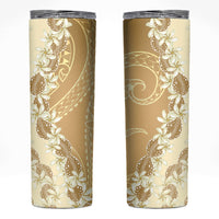 Heiva i Tahiti Skinny Tumbler Tahitian Tiare Maori Cowrie Lei Brown