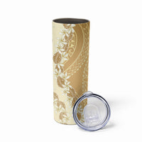 Heiva i Tahiti Skinny Tumbler Tahitian Tiare Maori Cowrie Lei Brown