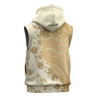 Heiva i Tahiti Sleeveless Zip Hoodie Tahitian Tiare Maori Cowrie Lei Brown