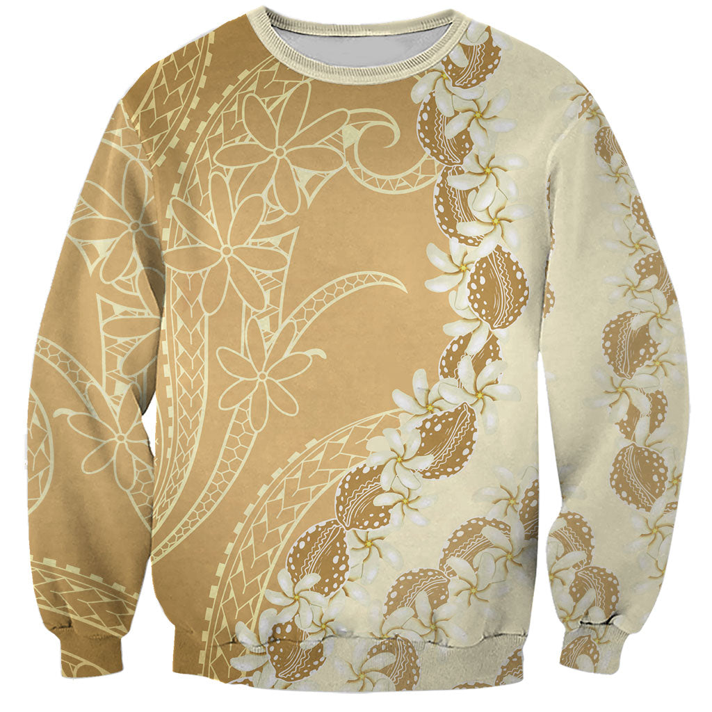 Heiva i Tahiti Sweatshirt Tahitian Tiare Maori Cowrie Lei Brown