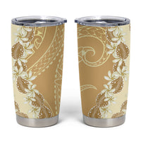 Heiva i Tahiti Tumbler Cup Tahitian Tiare Maori Cowrie Lei Brown LT14 Brown - Polynesian Pride