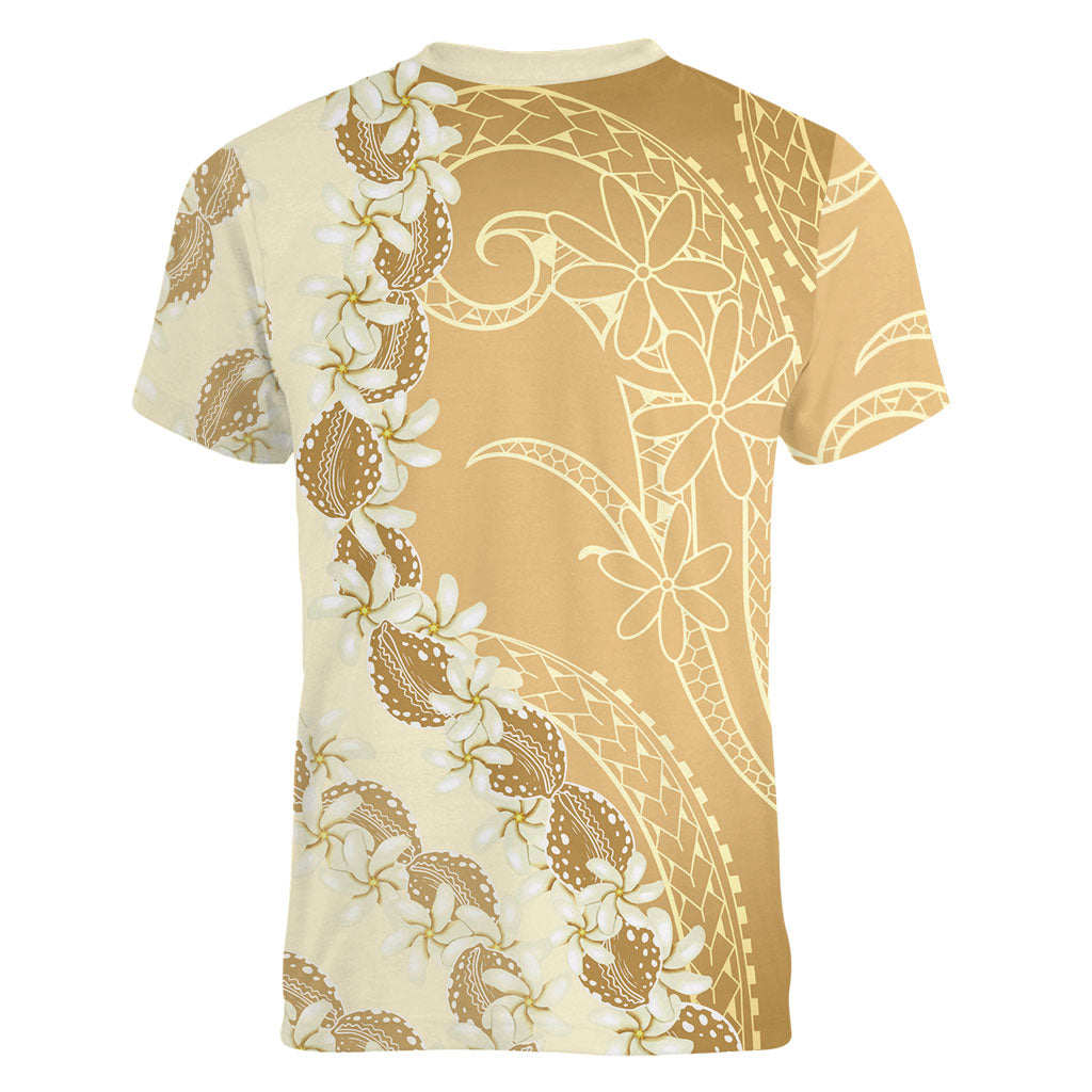 Heiva i Tahiti Women V-Neck T-Shirt Tahitian Tiare Maori Cowrie Lei Brown