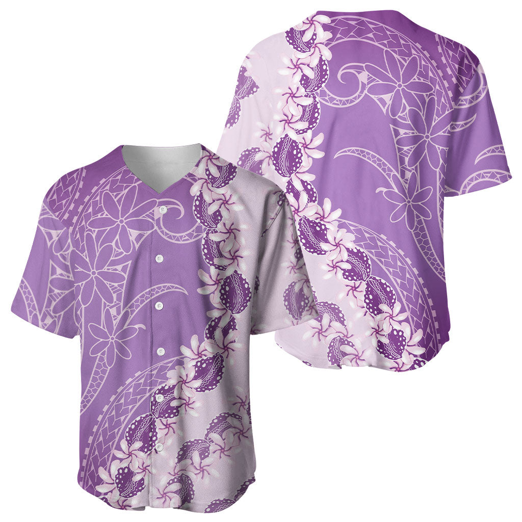 Heiva i Tahiti Baseball Jersey Tahitian Tiare Maori Cowrie Lei Purple