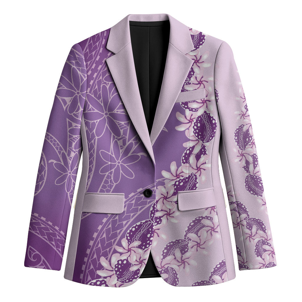 Heiva i Tahiti Blazer Tahitian Tiare Maori Cowrie Lei Purple