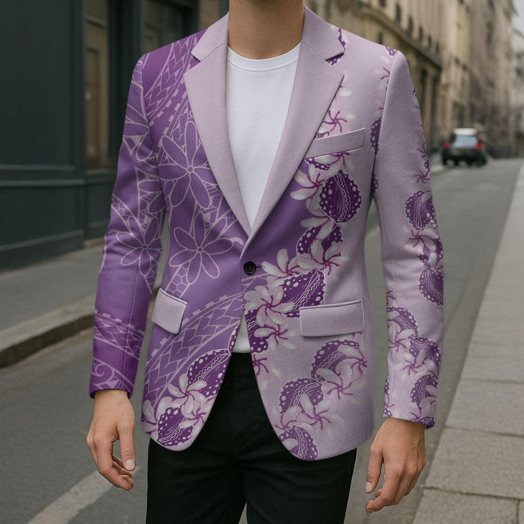 Heiva i Tahiti Blazer Tahitian Tiare Maori Cowrie Lei Purple